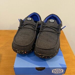 Kids Hey Dude Wally Funk Splatter Casual Moccasin Sneakers